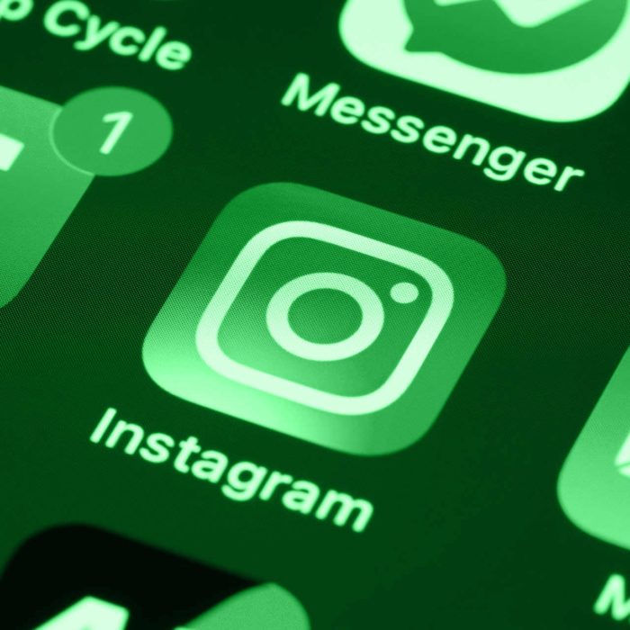 social apps with green overlay