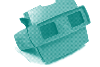 3d viewer in dark turquoise halftone