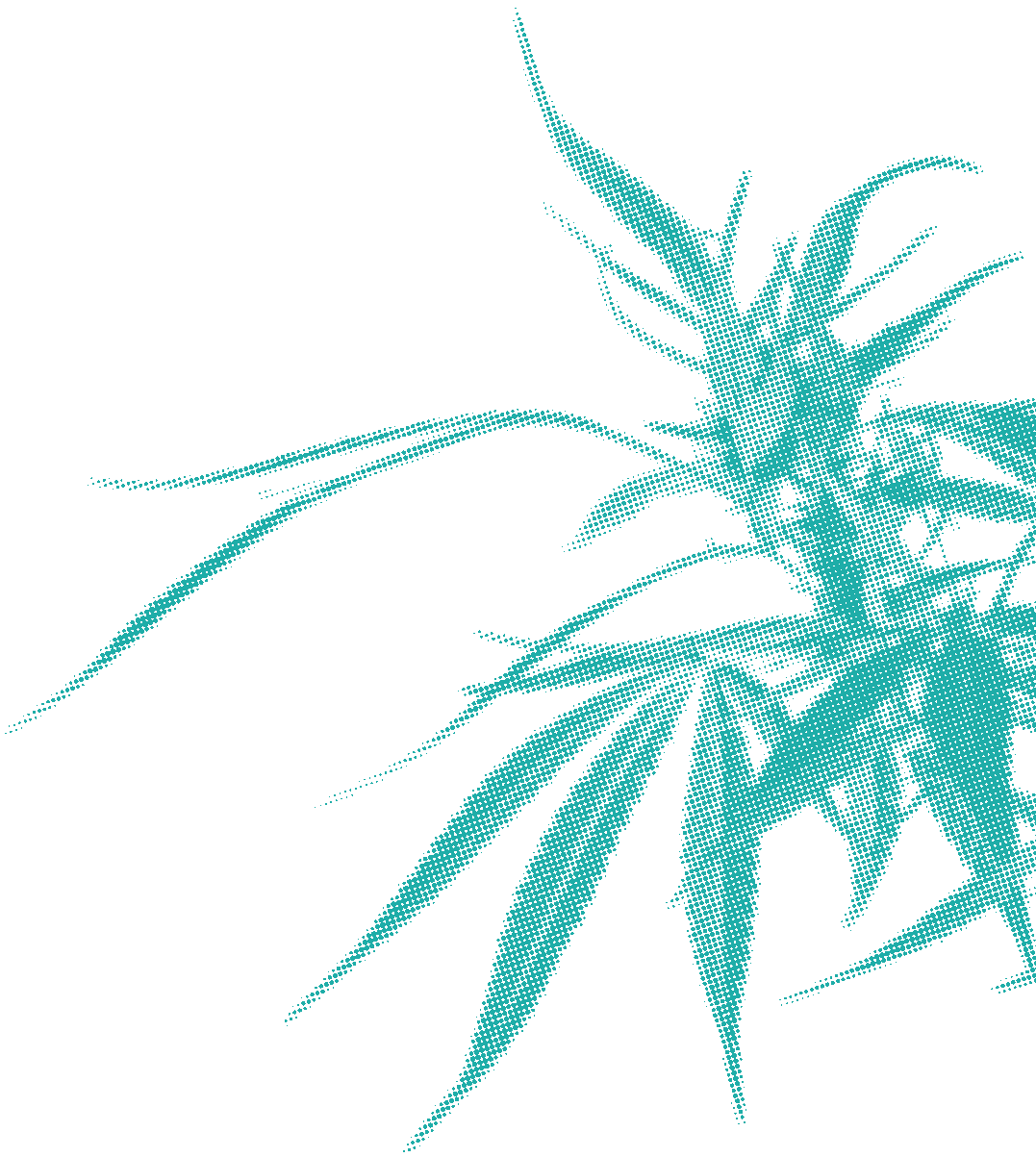 cannabis plant in dark turquoise halftone