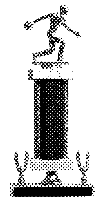 Blowing Trophy in Black Halftone