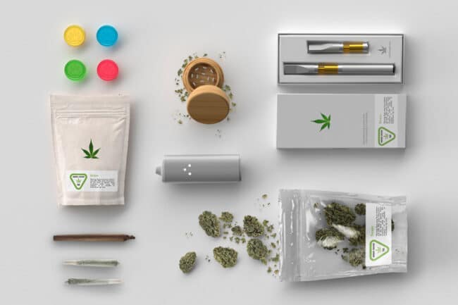 Marijuana Leaf Branding on different cannabis packages