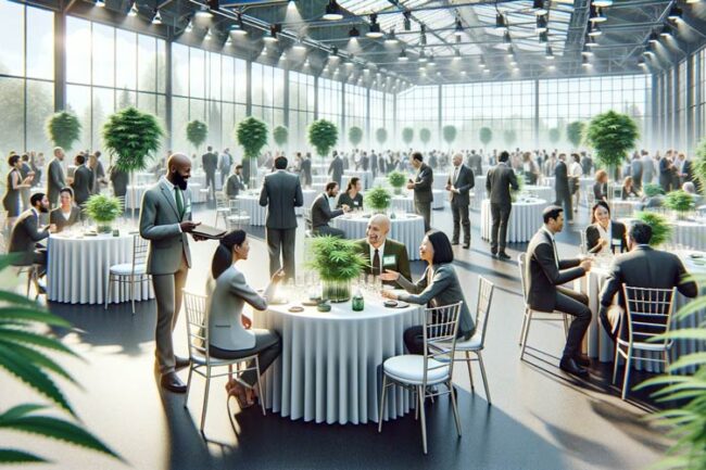 Cannabis B2B Business Owners Networking at Event