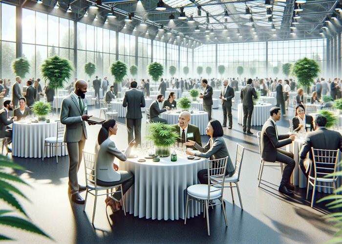 Cannabis B2B Business Owners Networking at Event