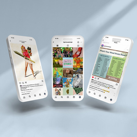 Mobile Phones showing Lightshade Instagram Images