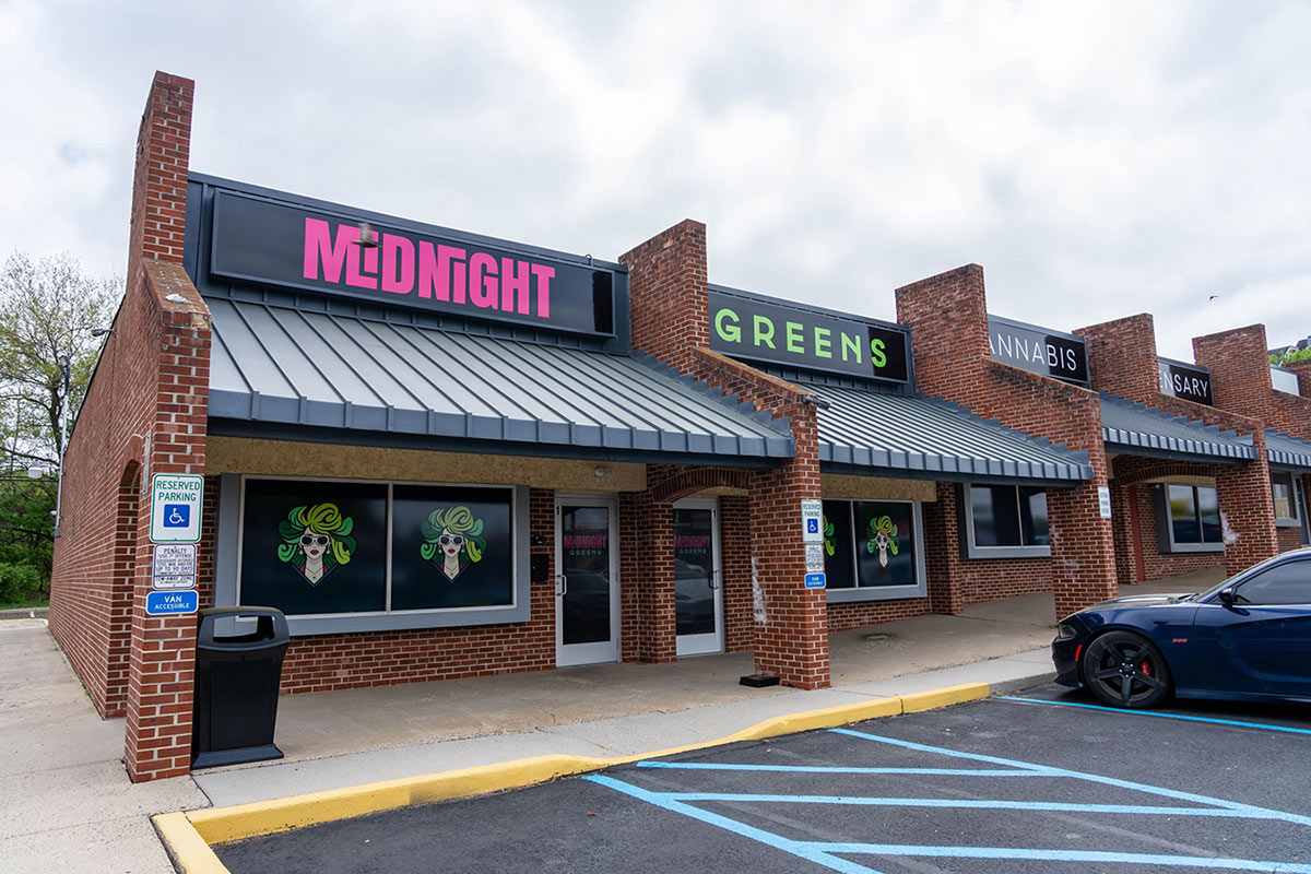 Exterior of Midnight Greens Dispensary in Washington Township, NJ